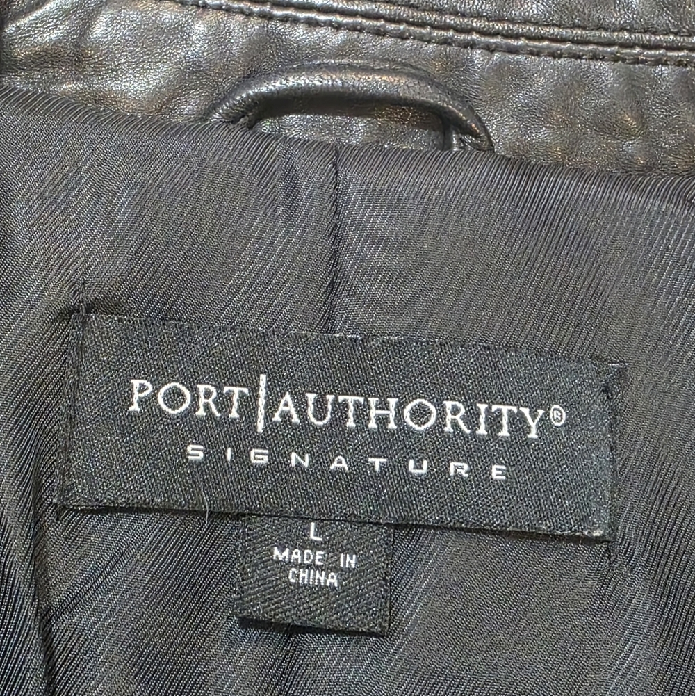 BMW Port Authority Leather Jacket Womans Sz Large Lined Black Soft - Picture 3 of 8